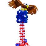 Balloon column - red, white, blue with eagle as topper